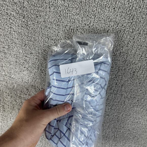 FootJoy Polo Shirt Mens Medium Blue Striped Bala Golf Embroidered Performance - Picture 10 of 10